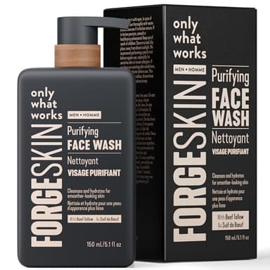 FORGE SKIN® Beef Tallow Face Wash for Men [TALLOW-BASED] - Morning Nourishing Hydrating Facial Cleanser - Gentle Cleansing Moisturizer for Hydration - Exfoliating Facial Skincare for Clean Skin (5 OZ)
