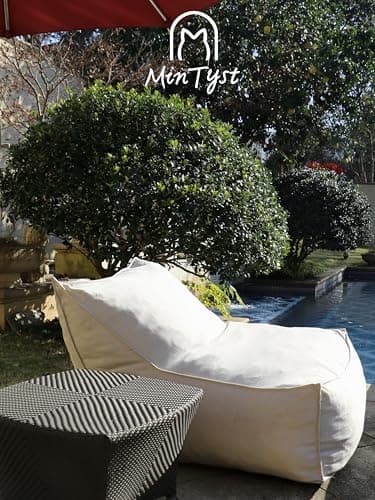 Mintyst Tofu Bean Bag Sofa, Bean Bag Chair, beanbag, Waterproof, Outdoor, in White, Grey, Cream with Soft Cozy Design for Living Room, Bedroom, Playroom & Lounger (Beige)