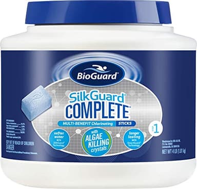 BioGuard SilkGuard Complete Sticks, 4 lb, Longer Lasting with SmartGuard Technology and Algae Killing Crystals, Formulated with SunShield Technology