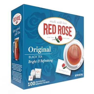 Red Rose Original Full Flavored Black Tea 8oz Box of 100 Tea Bags