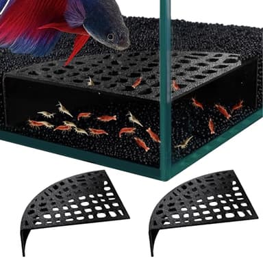 HERPDEN 2-Pack Black Shrimp Hides for Aquarium - Stealth Cave with Multi-Sized Holes, 180° Viewing & Stable Hides for Cherry/Dwarf Shrimp