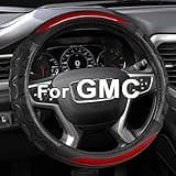 GIANT PANDA Steering Wheel Cover for GMC Sierra Acadia Terrain Yukon(3D Honeycomb-Red-Standard Size)