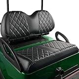 NOKINS P Diamond Seat Cover for Golf Cart Club Car Precedent Original Regular Cushion, No Stapler Required, Golf Cart Vinyl Replacement Front Seat Cover Black Stitching