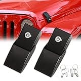 RT-TCZ for Jeep Wrangler Hood Latches Catch Kit with Lock for Jeep Wrangler JK JKU JL JLU Gladiator JT 2007-2024 Black Exterior Accessories 2pcs