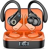 Wireless Earbuds Bluetooth 5.3 Headphones Stereo Bass, ENC Noise Cancelling Mic HD Call, Over Ear buds with Soft Earhooks for Sports, 48H Playtime LED Display, IP7 Waterproof Earphones for Android iOS