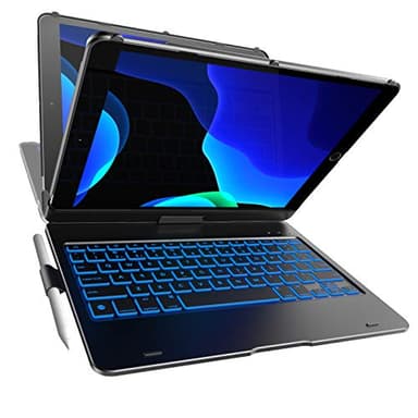 YEKBEE Case with Keyboard for iPad 9th Generation (10.2", 2021) | 360° | 7 Modes | Backlit | 12 Colors | Thin, Light & Protective foriPad 9, 8th & 7th Gen, Air 3, Pro 10.5 with Pencil Holder