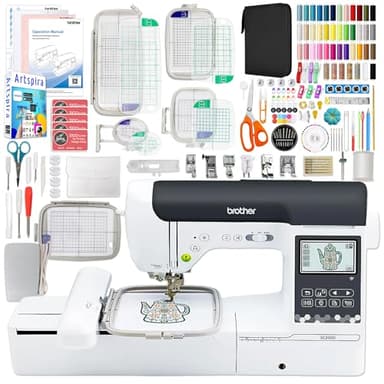 Brother SE2000 5" x 7" Combo Embroidery & Sewing Machine with 5pc Hoop Set & 230+ Accessories