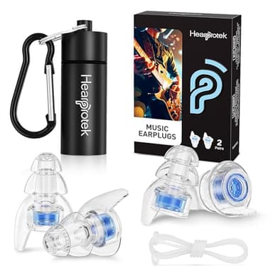 Hearprotek Concert Ear Plugs, 2Pairs Reusable high Fidelity Musician Ear Plugs for Concerts Loud Music-Noise Reduction Ear Protection earplugs for Rave,Festival,Music,Tinnitus Relief