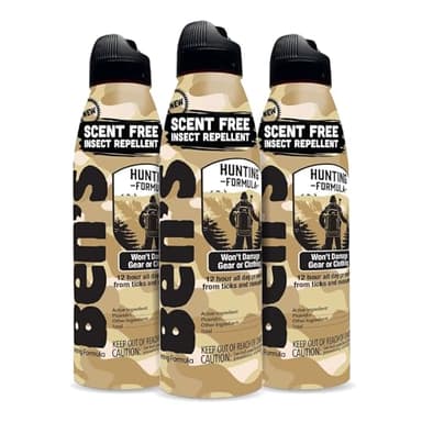 Ben's Hunting Formula - Tick & Mosquito Repellent for Up to 12 Hours of Protection - 20% Picaridin Bug Spray with EcoSpray Fine Mist Sprayer - Sweat-Resistant - 6 oz (3 Pack)