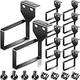 10 Pieces Vertical Cable Management D Ring 2.4 x 4 x 4 Inches Wire Organizer Metal Cable Rack for Patch Cables, Fiber Optic, Power Cords, Black