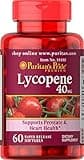 Puritan's Pride Premium Lycopene 40mg, Dietary Supplement for Prostate, Antioxidant, Heart Health, and Overall Health Support, 2 Month Supply, 60 Rapid Release Softgels