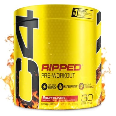 Cellucor C4 Ripped Pre Workout Powder Fruit Punch - Creatine Free + Sugar Free Preworkout Energy Supplement for Men & Women - 150mg Caffeine + Beta Alanine + Weight Loss - 30 Servings