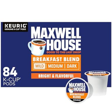 Maxwell House Breakfast Blend Mild Roast K-Cup Coffee Pods, 84 ct Box