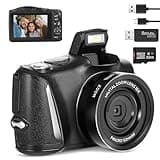 NBDCAM 4K Digital Camera with 32GB SD Card, DSLR Camera for Photography & Vlogging – Beginner-Friendly Compact Bridge