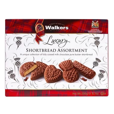 Walker's Shortbread Assorted Chocolate Shortbread, Luxury Holiday Treat, 8.1 Oz Box