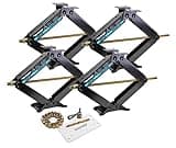 LIBRA Set of 4 9K lb Heavy Duty 24" RV Trailer Camper Stabilizer Leveling Scissor Jacks w/Dual Power Drill Sockets & Complete Set of Mounting Hardware -Model# 26098