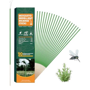90 pcs Citronella Mosquito Repellent Incense Sticks, Deet Free Mosquito Repellent Outdoor Patio, Natural Essential Oil Mosquito Barrier for Patio, Indoor, Camping, Fishing