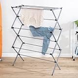 Honey-Can-Do Collapsible Laundry Drying Rack, Sturdy Steel, Foldable & Portable Clothes Drying Rack, Space-Saving Design, Indoor & Outdoor Drying, Ideal for Laundry Room 50lb Capacity, Silver