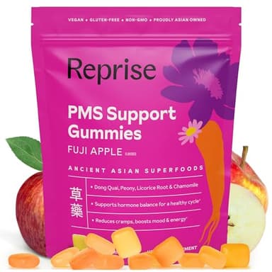 PMS Support Gummies for Women | Hormone Balance, Healthy Cycle | Relaxes Body, Reduces Cramps | Boosts Mood, Energy| Dong Quai, Peony Root, Licorice Root, Chamomile | Low Sugar Chews, 60 Gummies