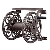 Liberty Garden 708 Steel Decorative Wall Mount Garden Hose Reel, Holds 125-Feet of 5/8-Inch Hose - Bronze