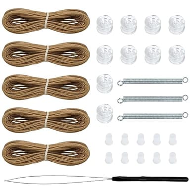 NOVINO RV Blinds Repair Kit for Camper Window, Pleated RV Shade Repair Kit, Camper Blinds String Maintain for Day Night Pleated Window Shade-Tan