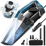 Car Vacuum - Portable Handheld Car Vacuum Cleaner High Power with 16.4ft Cord, Bag, LED Light & Attachments - DC 12V High Power Small Vacuum for Car, RV, Boats, Travel - Car Accessories