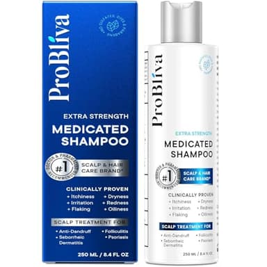 ProBliva Anti-Fungal & Dandruff Shampoo: Extra Strength Scalp Treatment Shampoo for Dandruff, Folliculitis, Psoriasis, Seborrheic Dermatitis & Dry Scalp