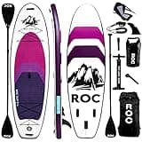 Roc Inflatable Stand Up Paddle Boards 10 ft 6 in with Premium SUP Paddle Board Accessories, Wide Stable Design, Non-Slip Comfort Deck for Youth & Adults (Violet W Kayak Seat)
