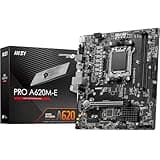 MSI PRO A620M-E Motherboard, Micro-ATX - Supports AMD Ryzen 7000 Series Processors, AM5 - DDR5 Memory Boost 6400+MHz/OC, 1 x PCIe 4.0 x16, 1 x M.2 Gen4