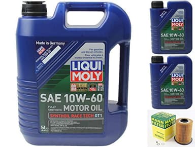 Mann Oil Change Kit w/Filter HU926/4x + LIQUIMOLY 10W-60 Compatible with BMW M3 E36/E46 3.0L OR 3.2L 94-06
