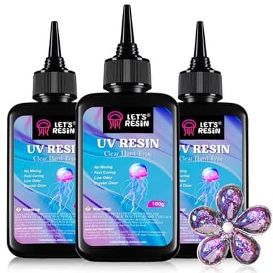 LET'S RESIN UV Resin, 300g Low Viscosity Crystal Clear Thin Resin Kit, Quick-Curing & Low Shrinkage Ultraviolet Epoxy Resin for Crafts, Casting, Silicone Molds