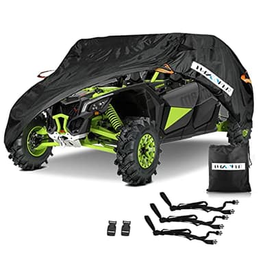 Waterproof UTV Cover，Waterproof Heavy Denier Oxford Cloth Material for Polaris RZR PRO XP 4 Yamaha Can Am Maverick Arctic Cat Textron Off Road 4-6 Passenger Double Row Seats-Plus