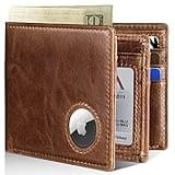 Mens Wallet With AirTag Holder, Bifold Leather RFID Blocking 1 ID Windows 13 Card Holders, Gift Box and Screen Protector Included, AirTag Not Included