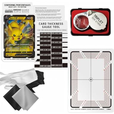 Flinduy Card Grading Centering Tool – Sports Card Thickness Measuring, Card Cleaning Kit, Card Centering Grading Tool