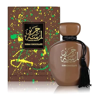 A CENTER Lamsat Harir Dubai Chocolate Men/Women Cologne Eau De Parfume with Nectarine, Apple,Marshmallow,Cream, Sugar,Orange Blossom Notes Perfume for Men/Women 3.4 Fl Oz