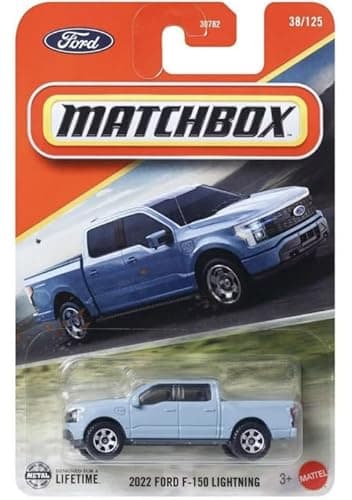 Matchbox 2022 Ford F-150 Lightning 38/125 [Blue] 1:64 Scale Diecast Toy Vehicle
