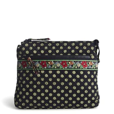 Vera Bradley Women's Premium Cotton Original Zip Hipster Crossbody, Vibrant Black, One Size