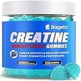 Creatine Monohydrate Gummies 5000mg for Men & Women, Gomitas de Creatina 5g Creatine Monohydrate, 0g Sugar Chewables Creatine Pre-Work Out for Muscle Strength, Vegan,120 Count, Blueberry Flavor