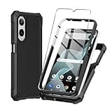 Mocotto for Cricket Debut S3 Phone Case/AT&T Vista 2 Case with Tempered Glass Screen Protector,Slim Soft Silicone Full-Body Protective Cover (Cricket Debut S3, Black)