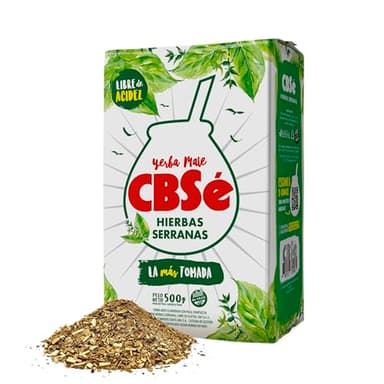 CBSé Yerba Mate Hierbas Serranas – 500 g (1.1 lb) Loose Leaf Yerba Mate Tea with Mountain Herbs, Naturally Caffeinated, Gluten-Free.