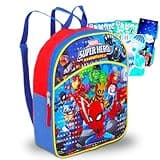 Marvel Super Hero Adventures Mini Backpack ~ 3 Pc Bundle With 11" Avengers Superhero School Bag For Boys, Kids, Spiderman Coloring Pack And More | Marvel School Supplies