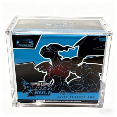 5mm Thick Acrylic ETB Display Case, Magnetic Closure, Ultra Clear Dustproof Protective Storage Box Compatible with TCG Elite Trainer Boxes
