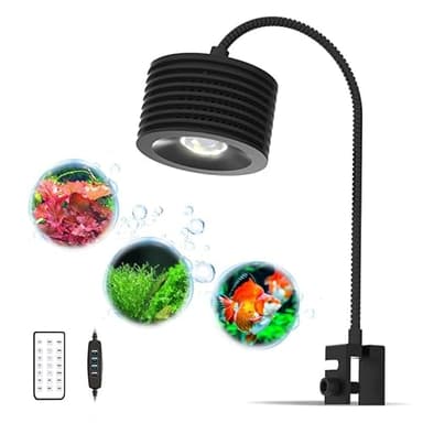 Lominie LED Aquarium Light, Planted Tank Light 4 Channels Remote Control 6500K Aquarium LED Lamp for Freshwater Fish Tank Refugium with Gooseneck (A20 Freshwater)