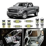 AUTOGINE 12 Piece White Interior LED Lights Kit for 2019 2020 2021 Dodge Ram 1500 2500 3500 Super Bright 6000K Interior LED Light Bulbs Package + Install Tool