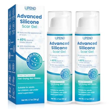 Advanced Silicone Scar Cream Gel Scar Removal for Old and New Treatment Remover Fading Surgical Face Burn C Section Heal Fast Acne Keloid for Men and Women Improve the Appearance 50g（1.76 Oz）/ 2 Pack