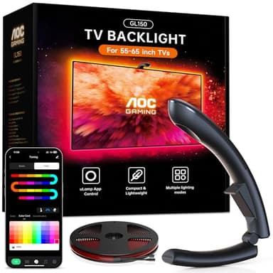 Ecosmart RGB LED Backlight Strip For 55-65 Inch TVs – Music Sync, Remote Control, Multicolor
