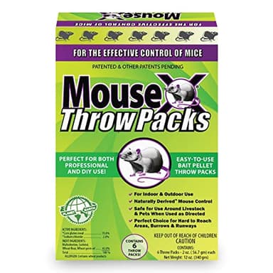 MouseX Throw Packs- for All Species of Rats Mice Safe Around Pets