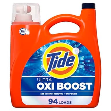 Tide Ultra Oxi Boost Liquid Laundry Detergent, 132 fl oz, 94 Loads, Advanced Stain Remover, Laundry Detergent Liquid with Extra Oxi Power