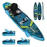 iTAOSTAR L01DP 12’×35" Extra Wide Inflatable Stand Up Paddle Board - Premium SUP Board Kit with 5 Fins - Ultra Stable Paddleboard for Adults & Youth - All Skill Levels - for Lakes, Oceans & Fishing