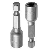 PHITUODA 1/4 Hex Magnetic Nut Driver Drill Bit 7mm Socket Adapter Quick Change Socket Nut Adapter for Power Tools, 2-piece